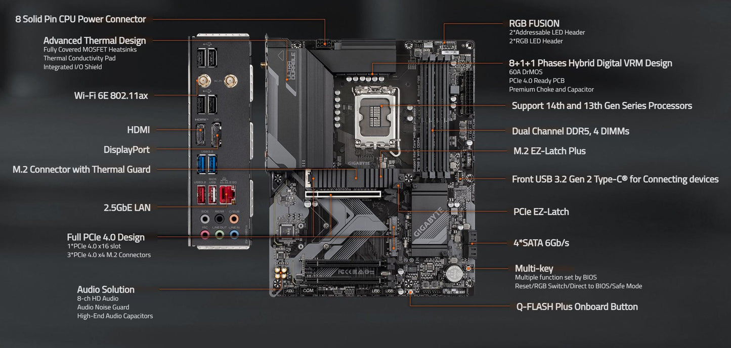 GIGABYTE Z790 S WIFI DDR4 LGA 1700 DDR4 Motherboard